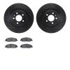 8502-54045 Drilled/Slotted Brake Rotors w/5000 Advanced Brake Pads Kit [Black], 2011-2014 Ford/Lincoln/Mercury/Mazda, Position:  - image 1