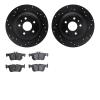 8502-54052 Drilled/Slotted Brake Rotors w/5000 Advanced Brake Pads Kit [Black], 2013-2020 Ford/Lincoln/Mercury/Mazda, Position:  - image 1