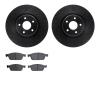 8502-54056 Drilled/Slotted Brake Rotors w/5000 Advanced Brake Pads Kit [Black], 2013-2019 Ford/Lincoln/Mercury/Mazda, Position:  - image 1
