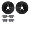 8502-54058 Drilled/Slotted Brake Rotors w/5000 Advanced Brake Pads Kit [Black], 2013-2020 Ford/Lincoln/Mercury/Mazda, Position:  - image 1