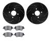 8502-54060 Drilled/Slotted Brake Rotors w/5000 Advanced Brake Pads Kit [Black], 2014-2019 Ford/Lincoln/Mercury/Mazda, Position:  - image 1