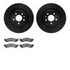 8502-54074 Drilled/Slotted Brake Rotors w/5000 Advanced Brake Pads Kit [Black], 2011-2012 Ford/Lincoln/Mercury/Mazda, Position:  - image 1