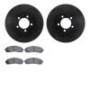 8502-54143 Drilled/Slotted Brake Rotors w/5000 Advanced Brake Pads Kit [Black], 2002-2005 Ford/Lincoln/Mercury/Mazda, Position:  - image 1