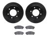 8502-54146 Drilled/Slotted Brake Rotors w/5000 Advanced Brake Pads Kit [Black], Fits Select Ford/Lincoln/Mercury/Mazda, Position - image 1