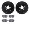 8502-54190 Drilled/Slotted Brake Rotors w/5000 Advanced Brake Pads Kit [Black], 2007-2010 Ford/Lincoln/Mercury/Mazda, Position:  - image 1