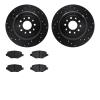 8502-54195 Drilled/Slotted Brake Rotors w/5000 Advanced Brake Pads Kit [Black], 2011-2015 Ford/Lincoln/Mercury/Mazda, Position:  - image 1