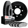 8502-54224 Drilled/Slotted Brake Rotors w/5000 Advanced Brake Pads Kit [Black], 2010-2014 Ford/Lincoln/Mercury/Mazda, Position:  - image 1