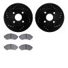 8502-54225 Drilled/Slotted Brake Rotors w/5000 Advanced Brake Pads Kit [Black], 1999-2001 Ford/Lincoln/Mercury/Mazda, Position:  - image 1