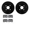 8502-54226 Drilled/Slotted Brake Rotors w/5000 Advanced Brake Pads Kit [Black], 1990-1998 Ford/Lincoln/Mercury/Mazda, Position:  - image 1