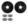 8502-54339 Drilled/Slotted Brake Rotors w/5000 Advanced Brake Pads Kit [Black], 1993-1998 Ford/Lincoln/Mercury/Mazda, Position:  - image 1