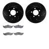 8502-54347 Drilled/Slotted Brake Rotors w/5000 Advanced Brake Pads Kit [Black], 1991-1992 Ford/Lincoln/Mercury/Mazda, Position:  - image 1