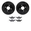 8502-54377 Drilled/Slotted Brake Rotors w/5000 Advanced Brake Pads Kit [Black], 2000-2004 Ford/Lincoln/Mercury/Mazda, Position:  - image 1