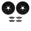 8502-55003 Drilled/Slotted Brake Rotors w/5000 Advanced Brake Pads Kit [Black], 2017-2020 Ford/Lincoln/Mercury/Mazda, Position:  - image 1