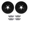 8502-55004 Drilled/Slotted Brake Rotors w/5000 Advanced Brake Pads Kit [Black], Fits Select Ford/Lincoln/Mercury/Mazda, Position - image 1
