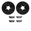 8502-55006 Drilled/Slotted Brake Rotors w/5000 Advanced Brake Pads Kit [Black], 2003-2005 Ford/Lincoln/Mercury/Mazda, Position:  - image 1