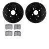 8502-55010 Drilled/Slotted Brake Rotors w/5000 Advanced Brake Pads Kit [Black], 1990-2003 Ford/Lincoln/Mercury/Mazda, Position:  - image 1
