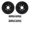 8502-55013 Drilled/Slotted Brake Rotors w/5000 Advanced Brake Pads Kit [Black], 1992-1995 Ford/Lincoln/Mercury/Mazda, Position:  - image 1
