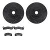 8502-55014 Drilled/Slotted Brake Rotors w/5000 Advanced Brake Pads Kit [Black], 1984-1987 Ford/Lincoln/Mercury/Mazda, Position:  - image 1