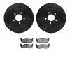 8502-55020 Drilled/Slotted Brake Rotors w/5000 Advanced Brake Pads Kit [Black], 2003-2011 Ford/Lincoln/Mercury/Mazda, Position:  - image 1