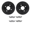 8502-55028 Drilled/Slotted Brake Rotors w/5000 Advanced Brake Pads Kit [Black], 1981-1983 Ford/Lincoln/Mercury/Mazda, Position:  - image 1
