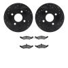 8502-55029 Drilled/Slotted Brake Rotors w/5000 Advanced Brake Pads Kit [Black], 1983-1994 Ford/Lincoln/Mercury/Mazda, Position:  - image 1