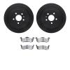 8502-55053 Drilled/Slotted Brake Rotors w/5000 Advanced Brake Pads Kit [Black], 2013-2016 Ford/Lincoln/Mercury/Mazda, Position:  - image 1