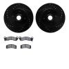 8502-55102 Drilled/Slotted Brake Rotors w/5000 Advanced Brake Pads Kit [Black], 1987-1988 Ford/Lincoln/Mercury/Mazda, Position:  - image 1