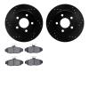 8502-55117 Drilled/Slotted Brake Rotors w/5000 Advanced Brake Pads Kit [Black], 1990-1992 Ford/Lincoln/Mercury/Mazda, Position:  - image 1