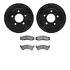8502-56000 Drilled/Slotted Brake Rotors w/5000 Advanced Brake Pads Kit [Black], 1975-1979 Ford/Lincoln/Mercury/Mazda, Position:  - image 1