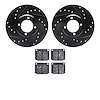 8502-56012 Drilled/Slotted Brake Rotors w/5000 Advanced Brake Pads Kit [Black], 1966-1970 Ford/Lincoln/Mercury/Mazda, Position:  - image 1