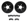 8502-56040 Drilled/Slotted Brake Rotors w/5000 Advanced Brake Pads Kit [Black], 1991-1994 Ford/Lincoln/Mercury/Mazda, Position:  - image 1