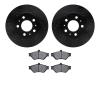 8502-56058 Drilled/Slotted Brake Rotors w/5000 Advanced Brake Pads Kit [Black], 1995-1997 Ford/Lincoln/Mercury/Mazda, Position:  - image 1