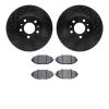 8502-56085 Drilled/Slotted Brake Rotors w/5000 Advanced Brake Pads Kit [Black], 1998-2002 Ford/Lincoln/Mercury/Mazda, Position:  - image 1