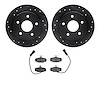 8502-57007 Drilled/Slotted Brake Rotors w/5000 Advanced Brake Pads Kit [Black], 1988-1989 Ford/Lincoln/Mercury/Mazda, Position:  - image 1