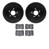 8502-58025 Drilled/Slotted Brake Rotors w/5000 Advanced Brake Pads Kit [Black], 2005-2012 Acura/Honda, Position: Front - image 1
