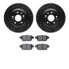 8502-58027 Drilled/Slotted Brake Rotors w/5000 Advanced Brake Pads Kit [Black], 2009-2014 Acura/Honda, Position: Rear - image 1