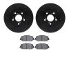 8502-58029 Drilled/Slotted Brake Rotors w/5000 Advanced Brake Pads Kit [Black], 2014-2020 Acura/Honda, Position: Front - image 1
