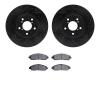 8502-58040 Drilled/Slotted Brake Rotors w/5000 Advanced Brake Pads Kit [Black], 2017-2020 Acura/Honda, Position: Front - image 1