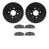 8502-59004 Drilled/Slotted Brake Rotors w/5000 Advanced Brake Pads Kit [Black], 1984-1985 Acura/Honda, Position: Front - image 1