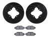 8502-59017 Drilled/Slotted Brake Rotors w/5000 Advanced Brake Pads Kit [Black], 1990-1993 Acura/Honda, Position: Front - image 1