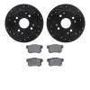 8502-59019 Drilled/Slotted Brake Rotors w/5000 Advanced Brake Pads Kit [Black], 1992-1997 Acura/Honda, Position: Rear - image 1