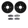 8502-59024 Drilled/Slotted Brake Rotors w/5000 Advanced Brake Pads Kit [Black], 1998-2002 Acura/Honda, Position: Front - image 1