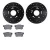 8502-59030 Drilled/Slotted Brake Rotors w/5000 Advanced Brake Pads Kit [Black], 2003-2008 Acura/Honda, Position: Rear - image 1