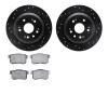 8502-59037 Drilled/Slotted Brake Rotors w/5000 Advanced Brake Pads Kit [Black], 2010-2015 Acura/Honda, Position: Rear - image 1