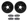 8502-59039 Drilled/Slotted Brake Rotors w/5000 Advanced Brake Pads Kit [Black], 2003-2017 Acura/Honda, Position: Front - image 1