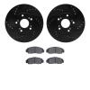 8502-59040 Drilled/Slotted Brake Rotors w/5000 Advanced Brake Pads Kit [Black], 2013-2015 Acura/Honda, Position: Front - image 1