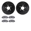 8502-59048 Drilled/Slotted Brake Rotors w/5000 Advanced Brake Pads Kit [Black], 1991-1999 Multiple Makes/Models, Position: Front - image 1