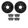 8502-59049 Drilled/Slotted Brake Rotors w/5000 Advanced Brake Pads Kit [Black], 1991-1999 Multiple Makes/Models, Position: Rear - image 1