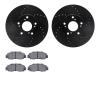 8502-59051 Drilled/Slotted Brake Rotors w/5000 Advanced Brake Pads Kit [Black], 1998-2002 Acura/Honda, Position: Front - image 1