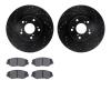 8502-59059 Drilled/Slotted Brake Rotors w/5000 Advanced Brake Pads Kit [Black], 2005-2015 Acura/Honda, Position: Front - image 1